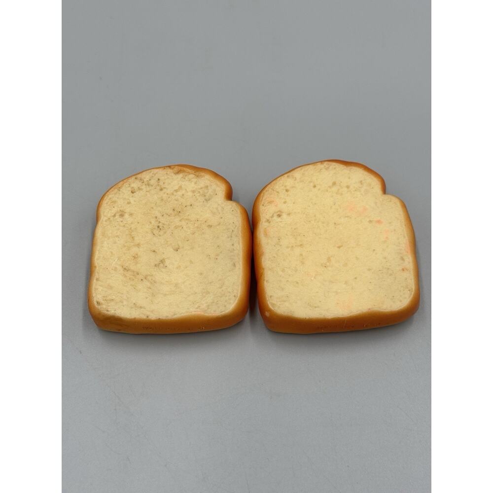 Vintage Pretend Play Food Slices Of Bread Set Of 2 Small Realistic